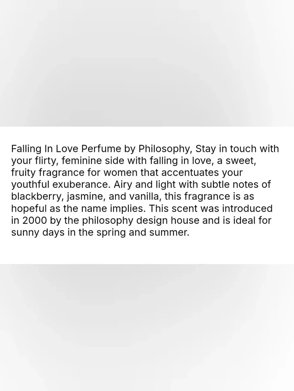 NIB SEALED Philosophy Falling In Love Full Size 120 ml 4 fl. oz NEW